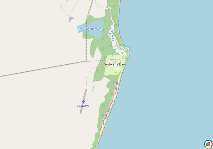 Map location of Sodwana Bay National Park